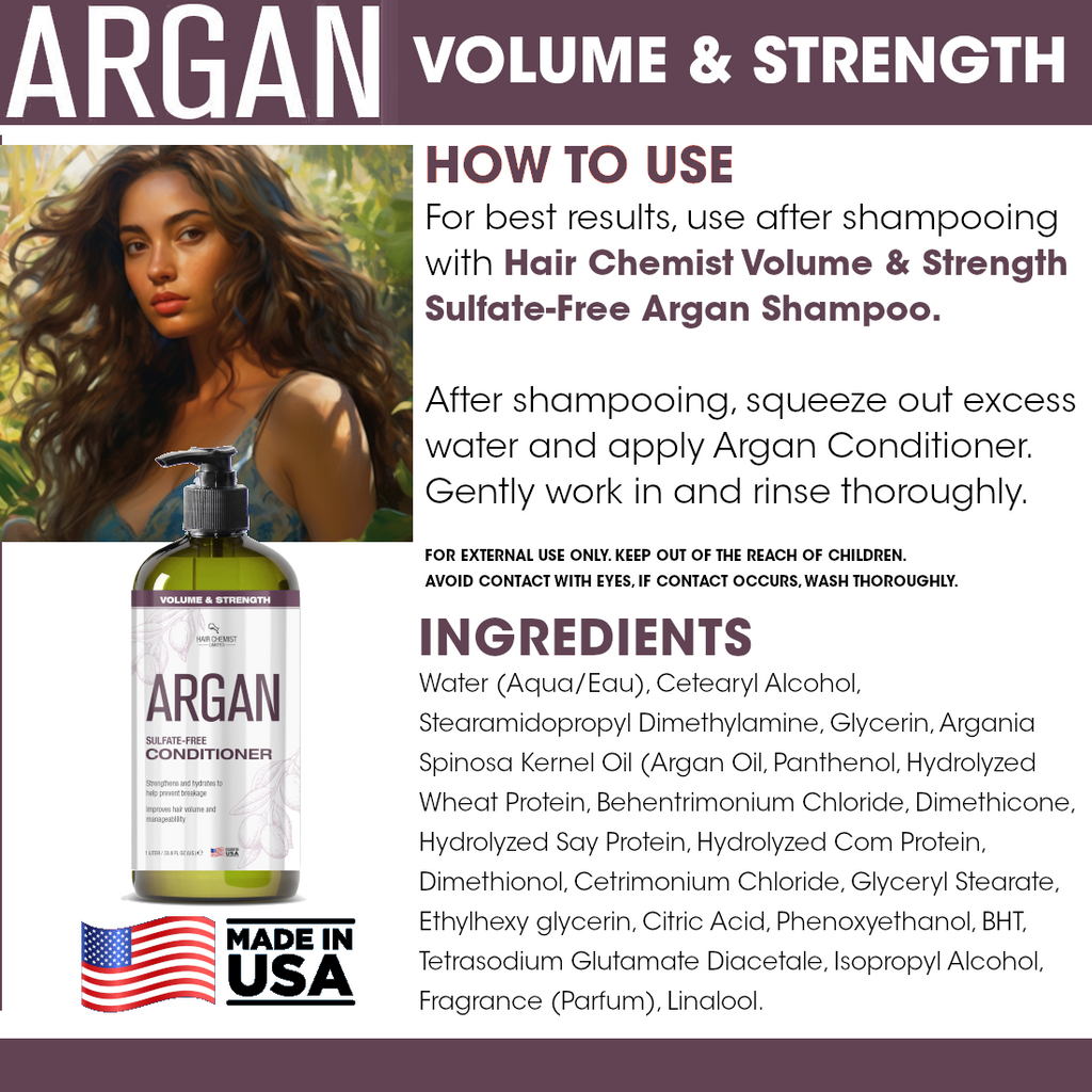 Hair Chemist Volume & Strength Sulfate-Free Argan Conditioner 33.8 oz.