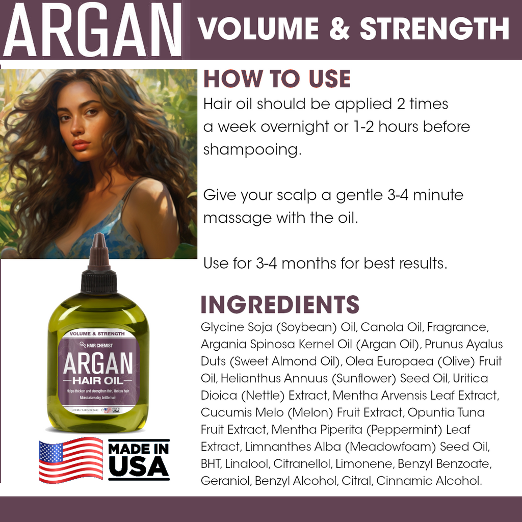 Hair Chemist 99% Natural Blend Argan Hair Oil 7.1 oz.