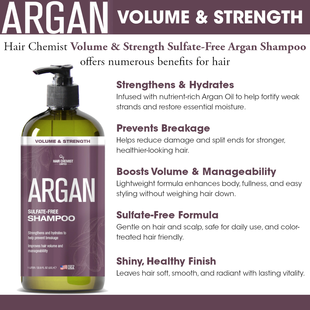 Hair Chemist Volume & Strength Sulfate-Free Argan Shampoo 33.8 oz.