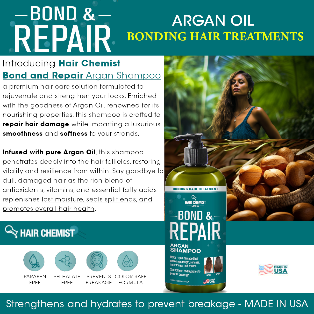 シャンプー BALANCING SHAMPOO & REPAIR TREATMENT Hair Chemist Bond & Repair Bonding Hair Treatment Argan