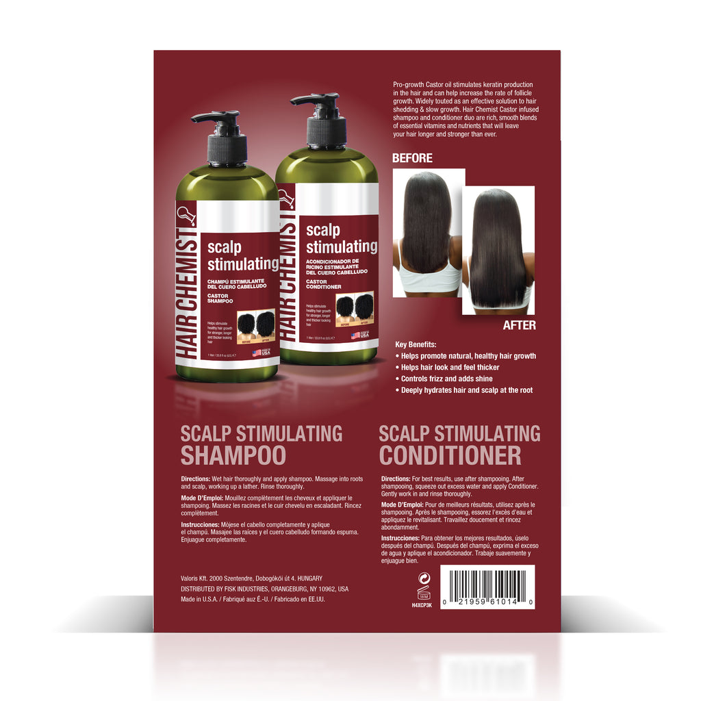 Hair Chemist Scalp Stimulating Castor Oil Shampoo 33.8 oz. & Conditioner 33.8 oz. Set - 2-PC Gift Box