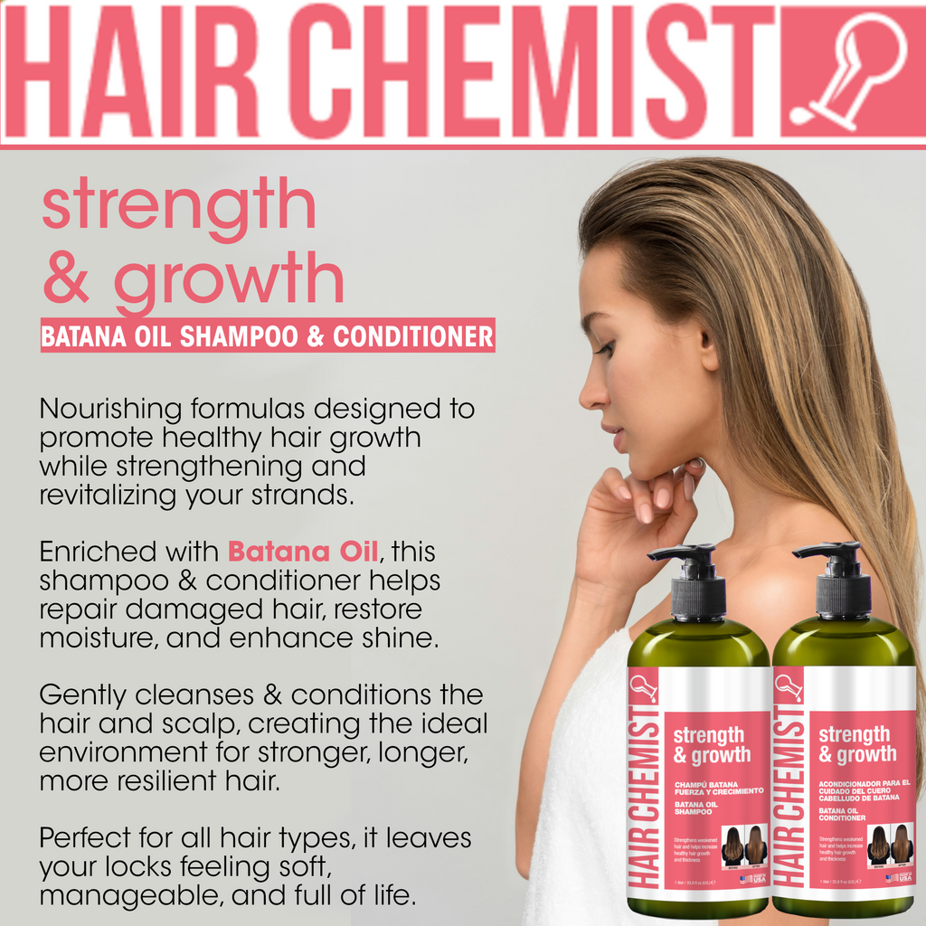 Hair Chemist Strength & Growth Batana Oil Shampoo 33.8 oz. & Conditioner 33.8oz 2-PC BOXED GIFT SET