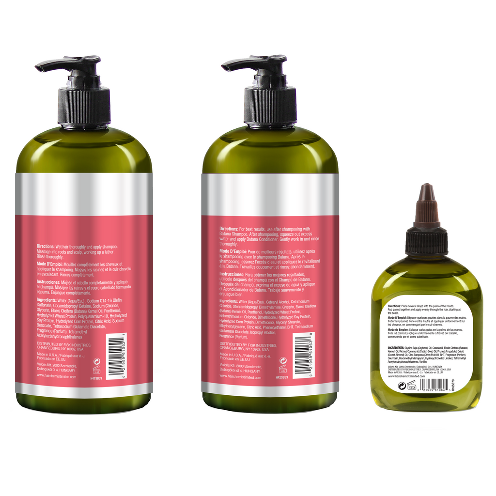 Hair Chemist Strength & Growth Batana Oil Shampoo 33.8 oz., Conditioner 33.8oz. and Hair Oil 7.1oz. (3-PC Set)