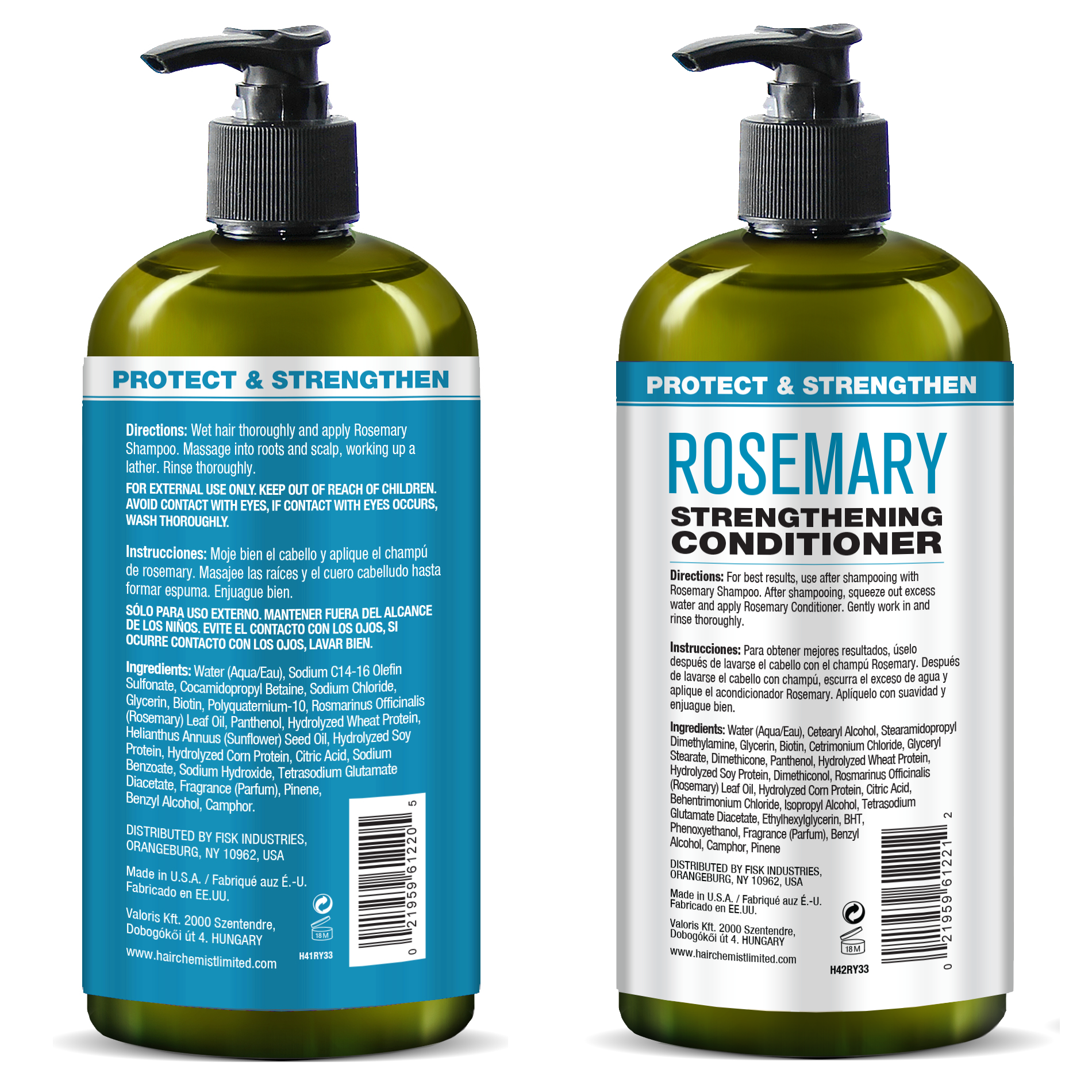 Hair Chemist Protect & Strengthen Rosemary Shampoo & Conditioner Set (2‑PC, 33.8 oz Each)