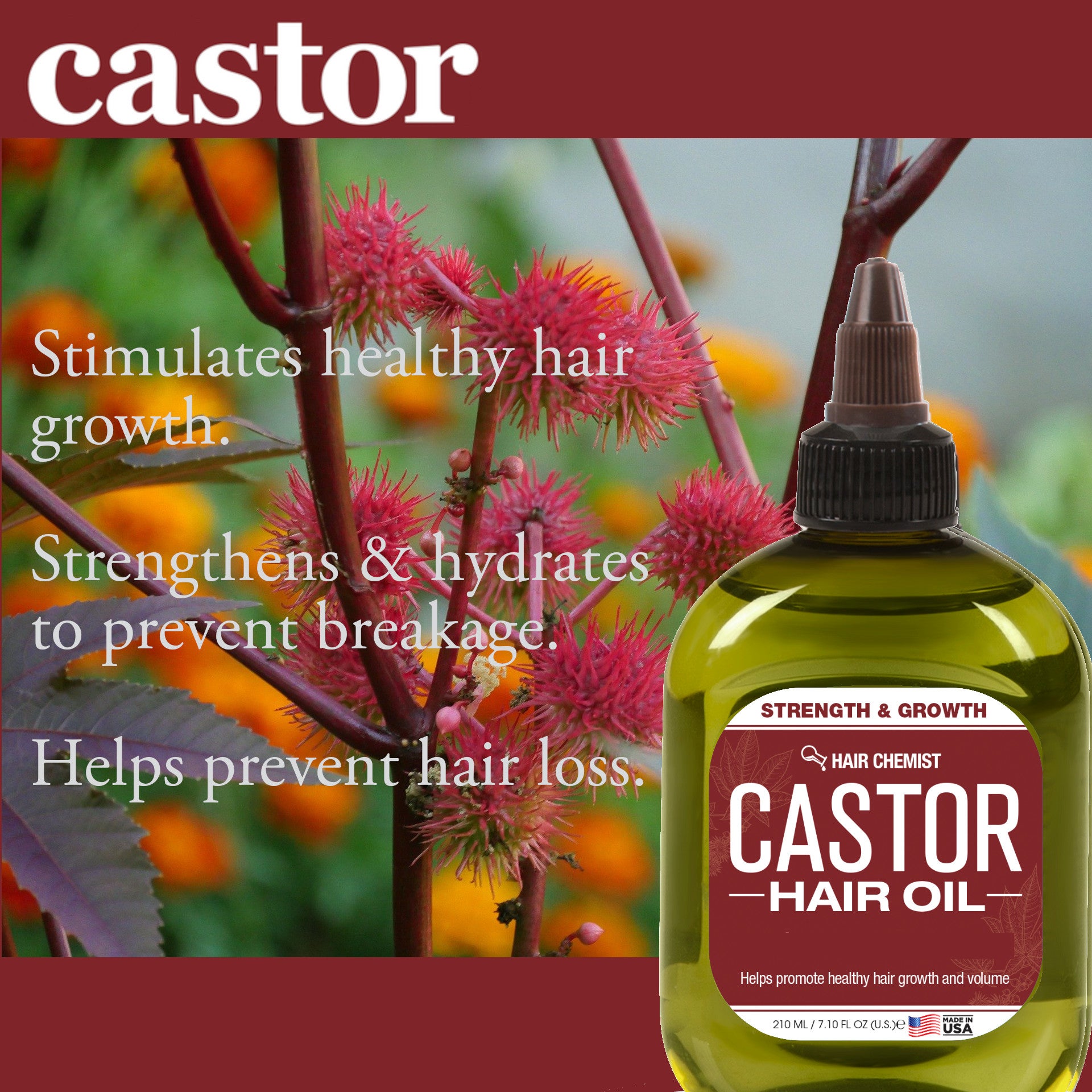 Hair Chemist Natural Castor Hair Oil 7.1 oz.