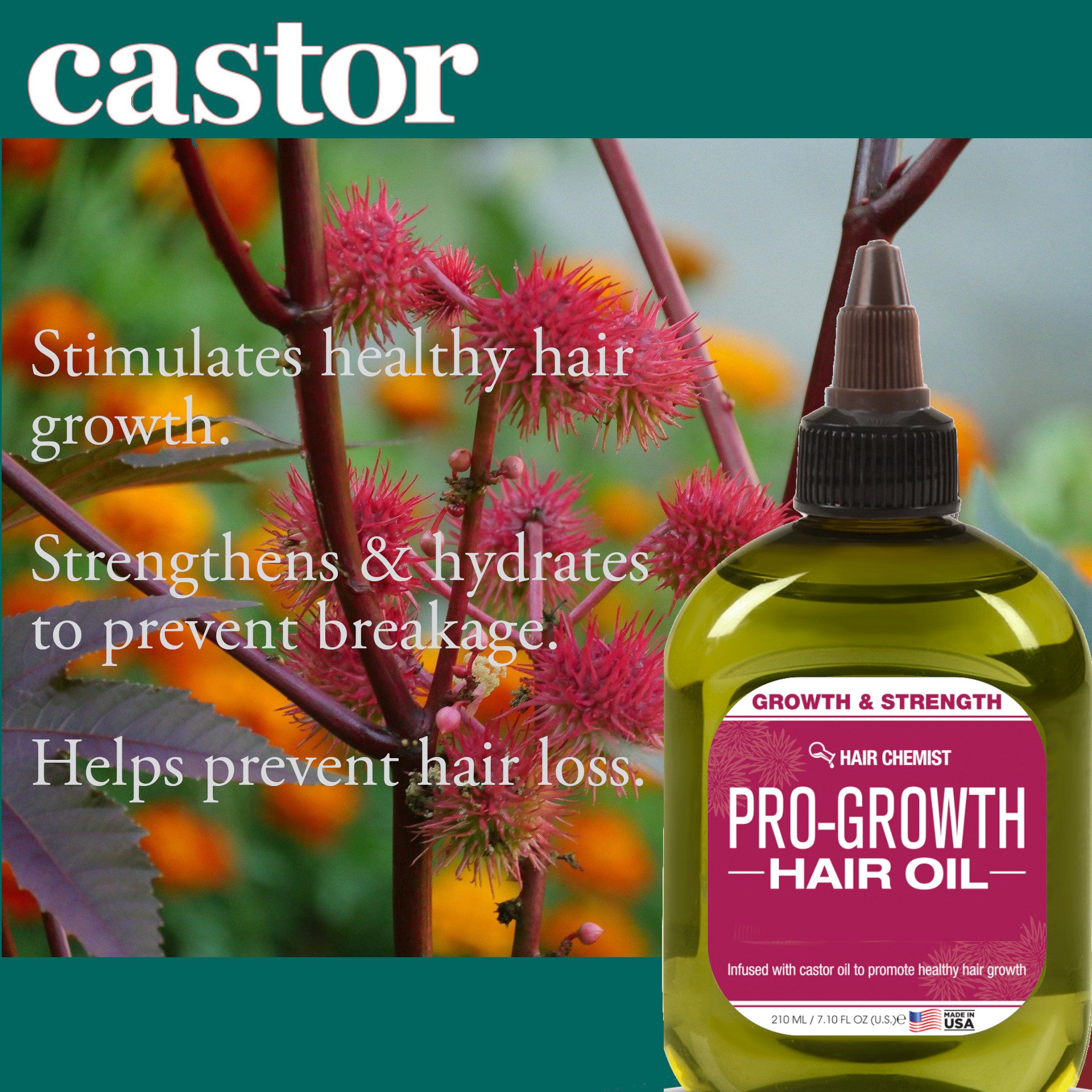 Hair Chemist Pro-Growth Hair Oil with Castor Oil 7.1 oz.