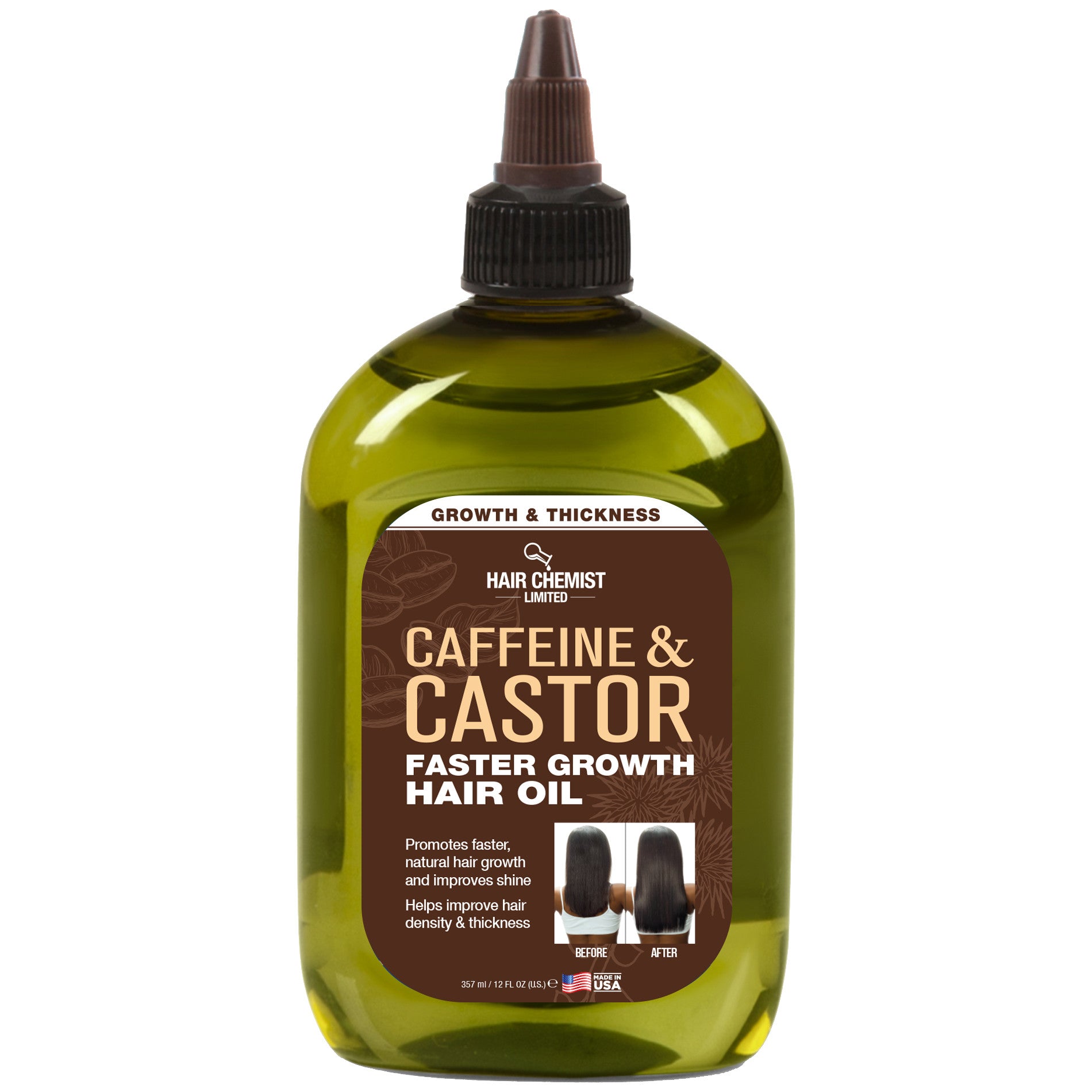Hair Chemist Caffeine and Castor Faster Growth Hair Oil Large 12 oz.