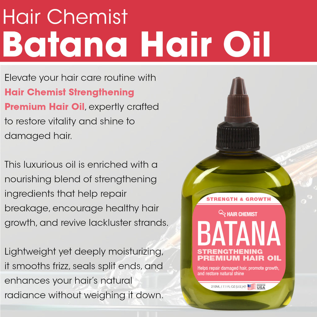 Hair Chemist Batana Strengthening Shampoo Conditioner, Hair Oil Set. (3-PC SET)