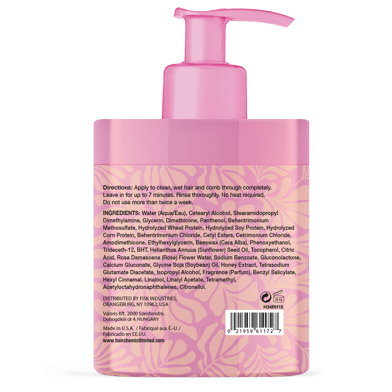 Hair Chemist Rose & Honey Hair Mask 15 oz.