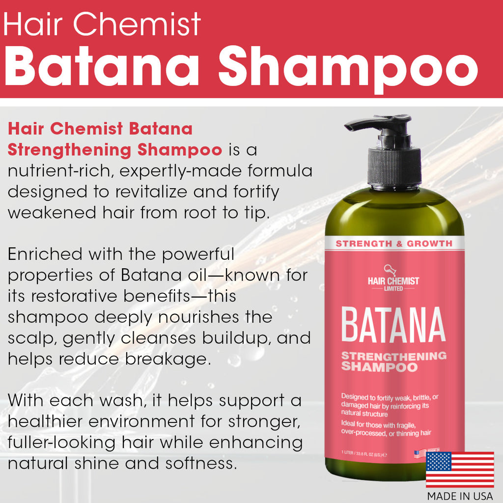 Hair Chemist Batana Strengthening Shampoo Conditioner, Hair Oil Set. (3-PC SET)