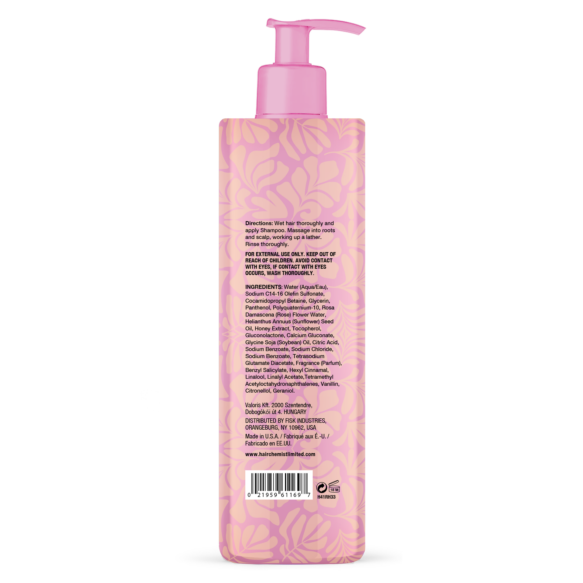 Hair Chemist Rose & Honey Shampoo 33.8 oz.