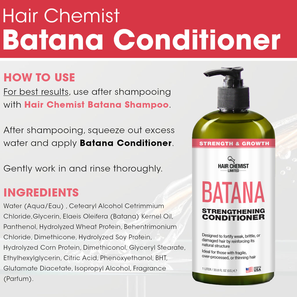 Hair Chemist Batana Strengthening Shampoo Conditioner, Hair Oil Set. (3-PC SET)