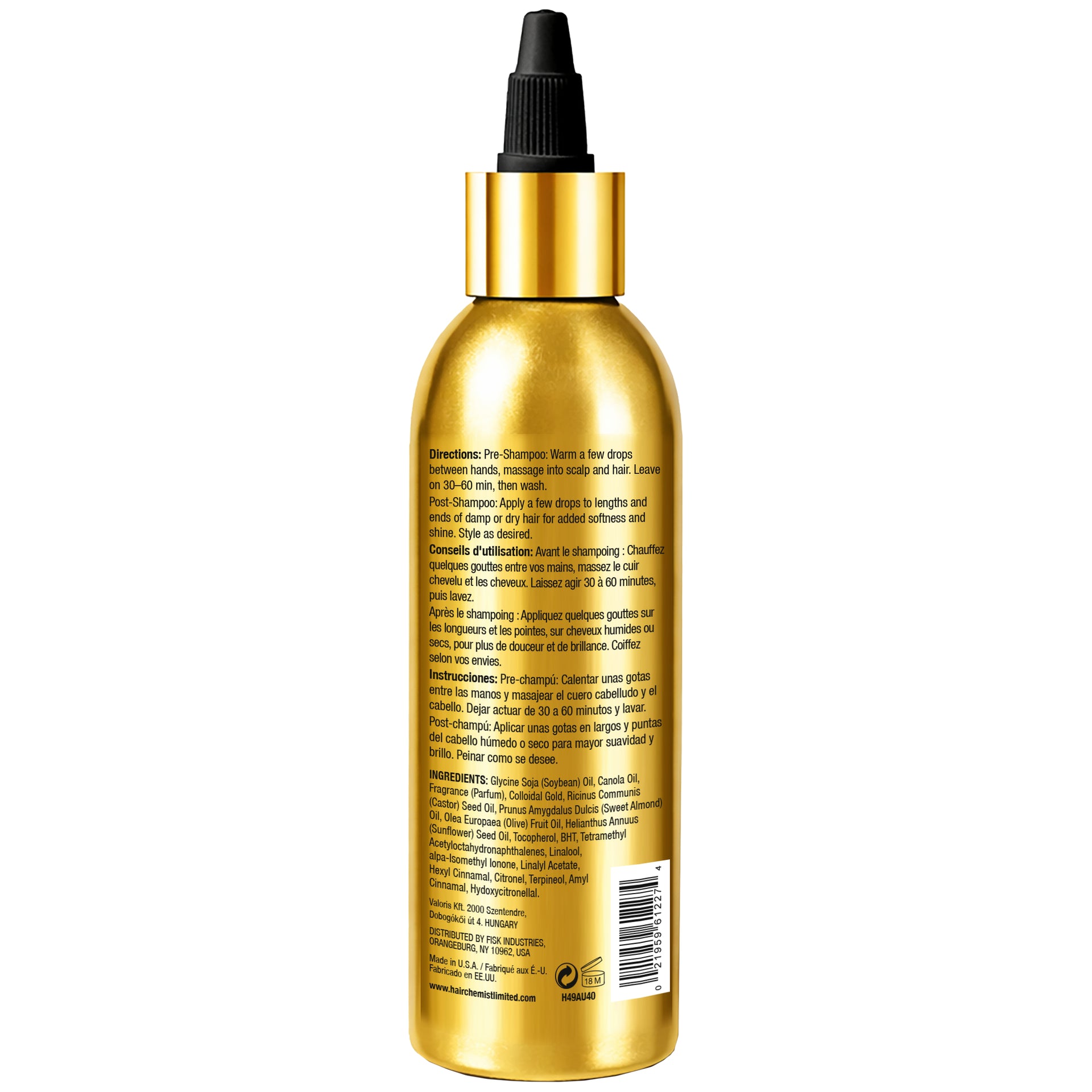 Hair Chemist 24k Gold Glossing Hair Oil 4 Ounce