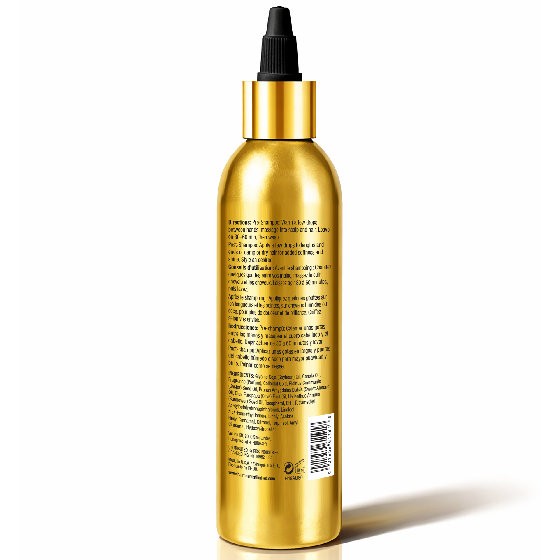 Hair Chemist 24k Gold Glossing Hair Oil 8 Ounce