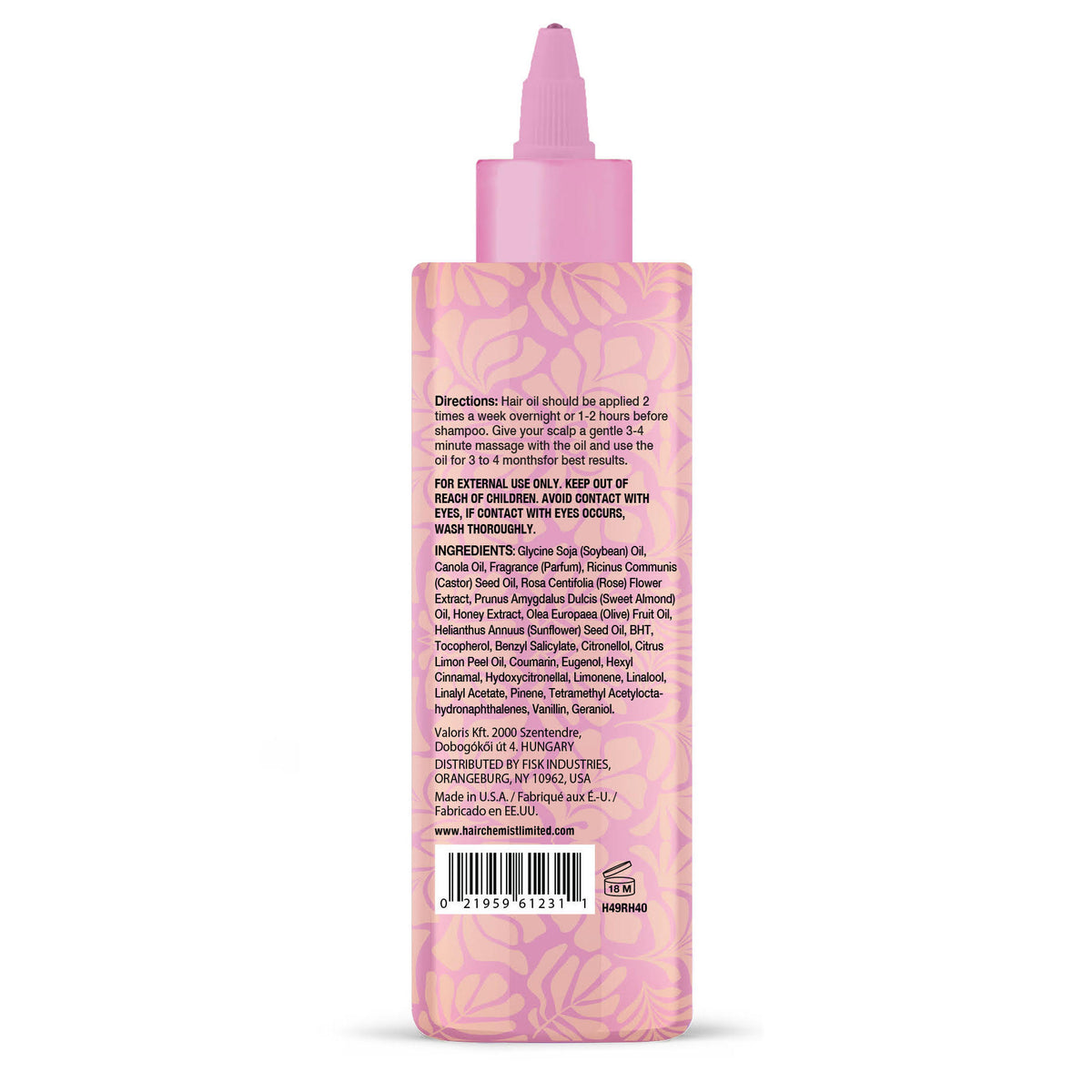 Hair Chemist Rose & Honey Hair Oil Blend with Rose Extract 4 oz.