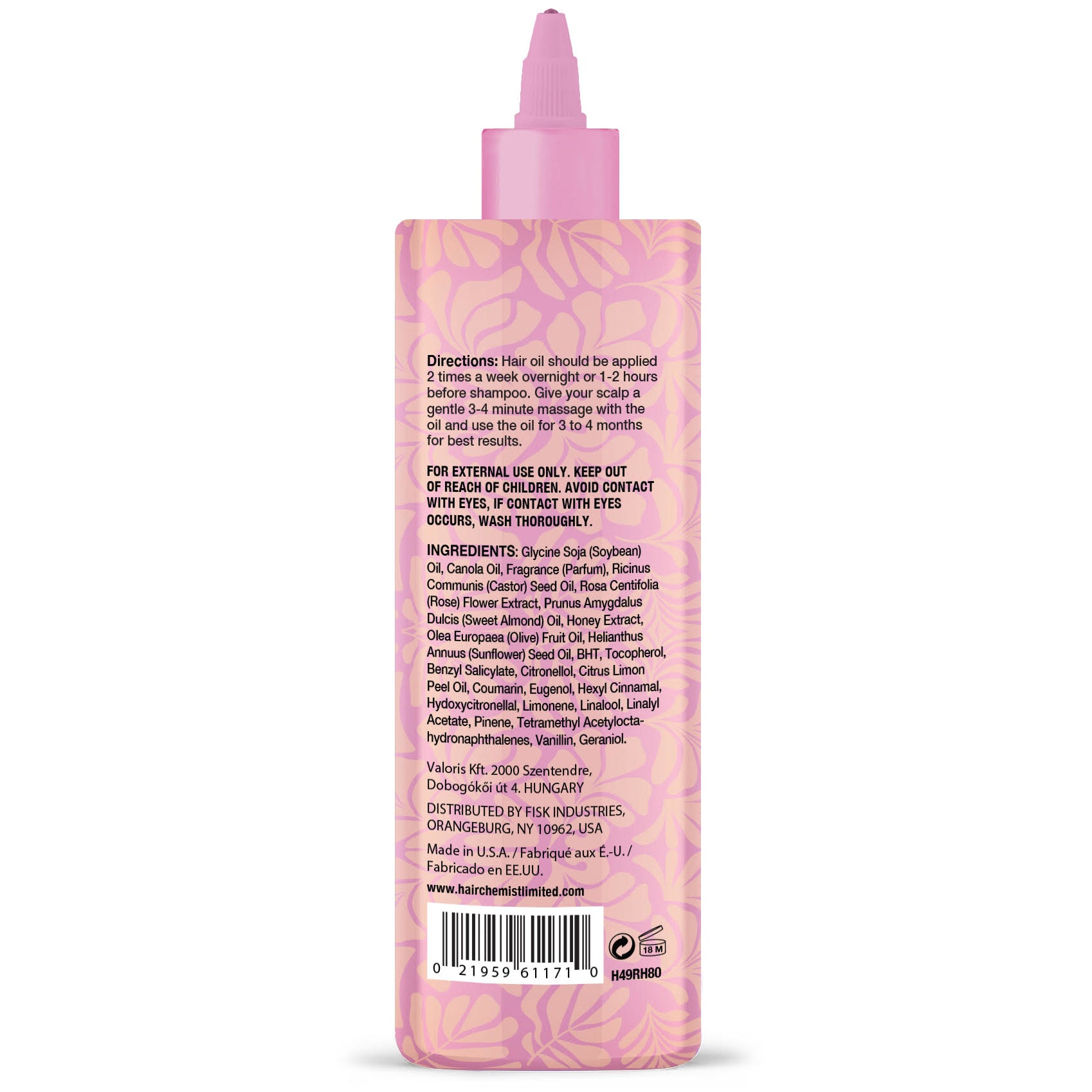 Hair Chemist Rose & Honey Hair Oil 8 oz.