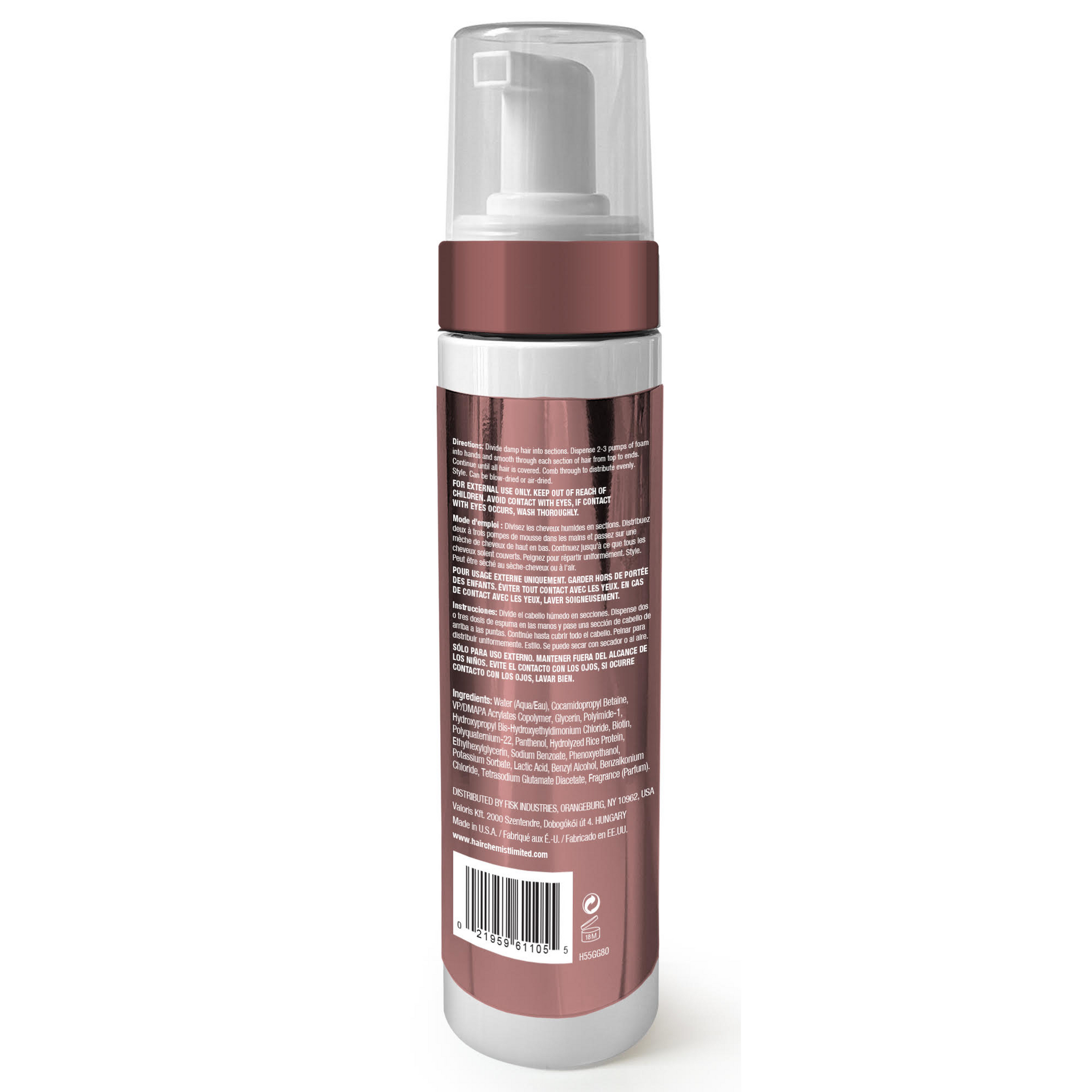 Hair Chemist Hair Gloss Liquid Glass Styling Mousse 8 oz.