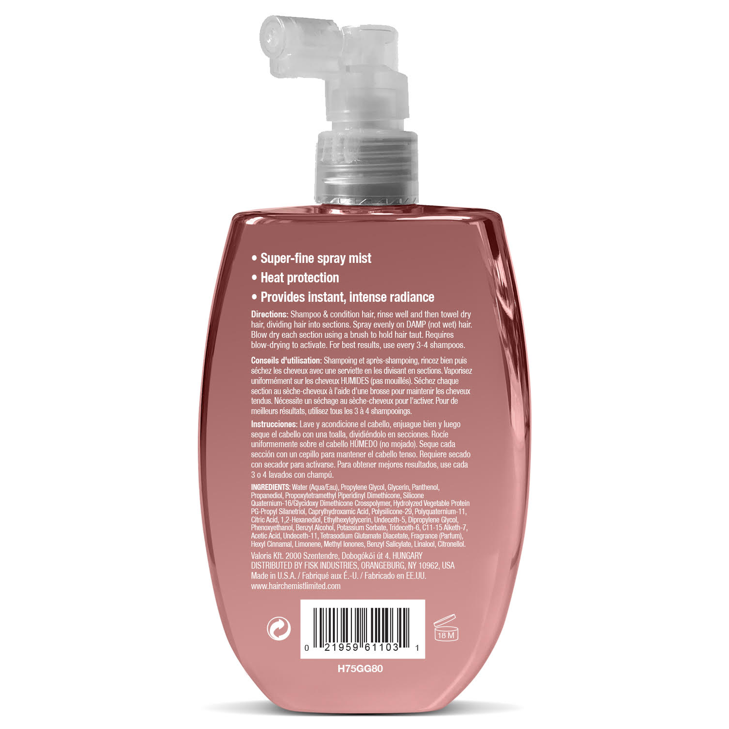 Hair Chemist Hair Gloss Liquid Glass Styling Spray 8 oz.
