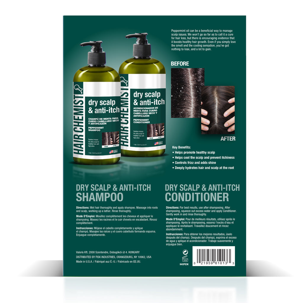 Hair Chemist Dry Scalp & Anti-Itch Peppermint Shampoo 33.8 oz. & Conditioner 33.8 oz. 2-PC Gift Box