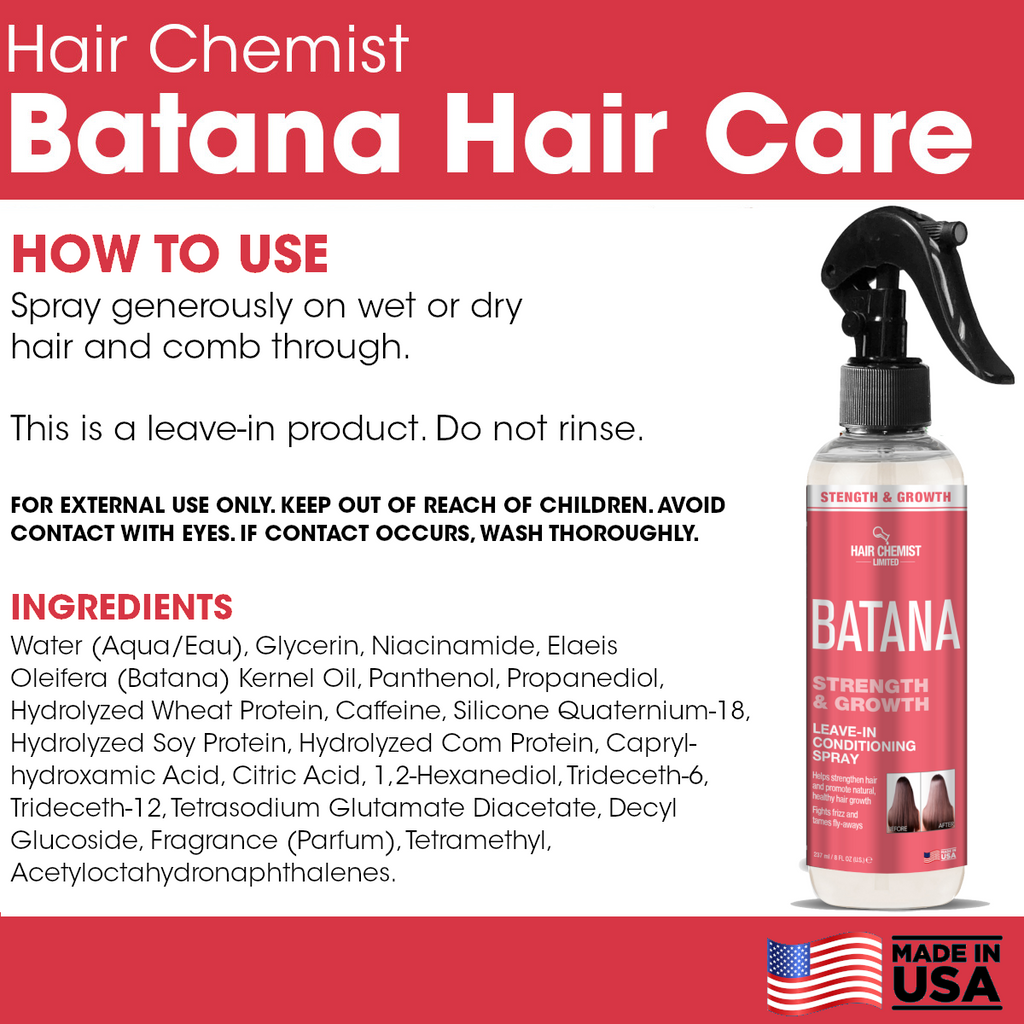 Hair Chemist Batana Strength & Growth Leave in Conditioning Spray 8 oz.
