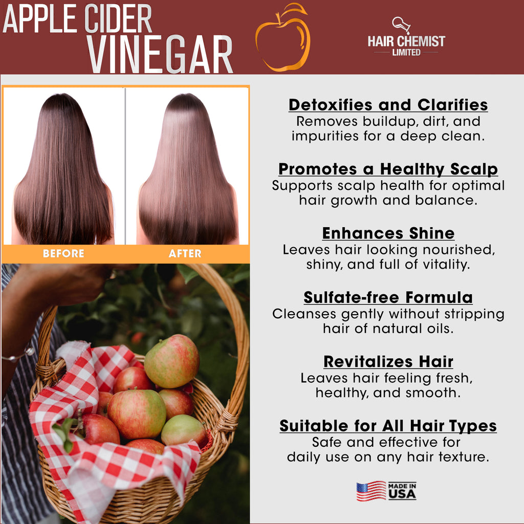 Hair Chemist Apple Cider Vinegar Clarify & Detoxify Clarifying Sulfate Free Shampoo 33.8 Ounces