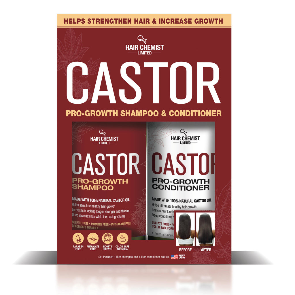 Hair Chemist Castor Pro-Growth Shampoo 33.8 oz. AND Conditioner 33.8 oz. 2-PC Boxed Gift Set