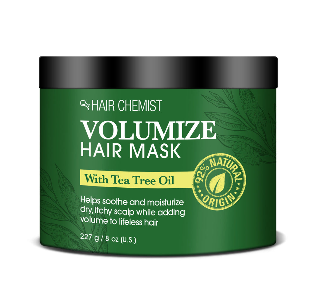 Hair Chemist Volumizing Hair Care 3 Piece Set - Volumize Hair Mask 8 oz + Travel Size 1oz. Packette & Volumize Hair Oil 2.5 oz