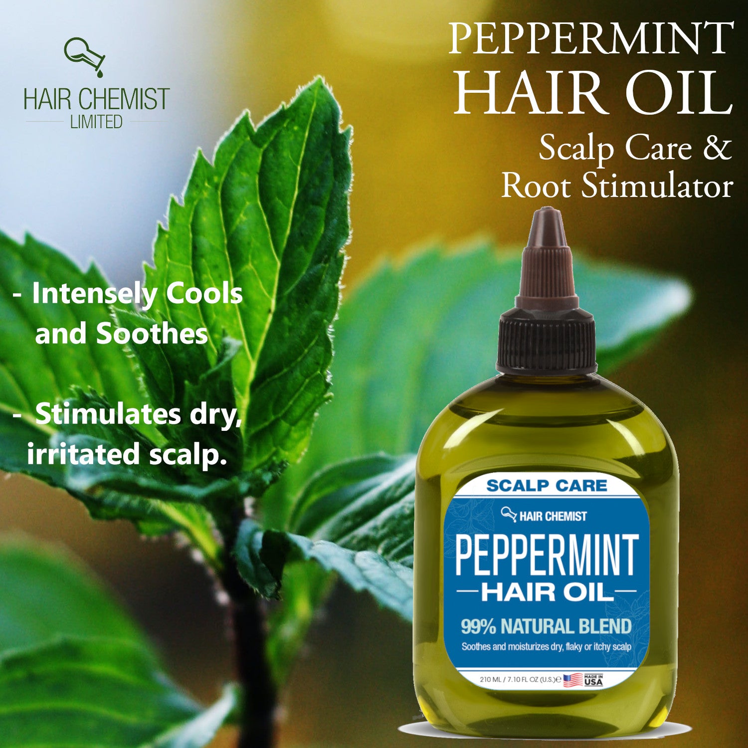 Hair Chemist 99% Natural Hair Oil - Peppermint Oil 7.1 oz.