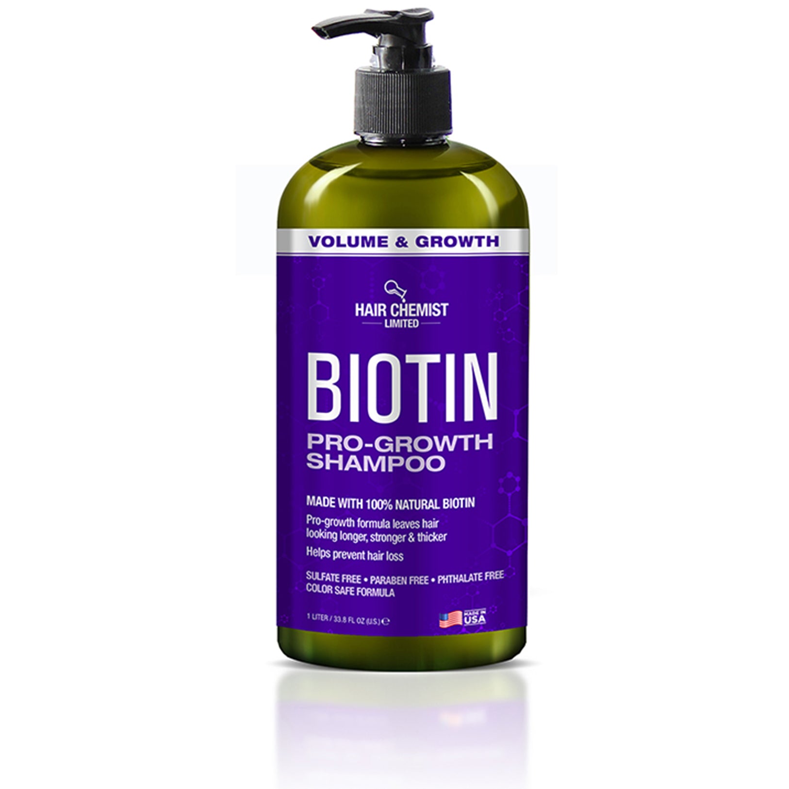 Hair Chemist Biotin Pro-Growth 3PC Hair Care Set - Includes 33.8oz Shampoo, 33.8oz Conditioner & 7.78oz Hair Oil