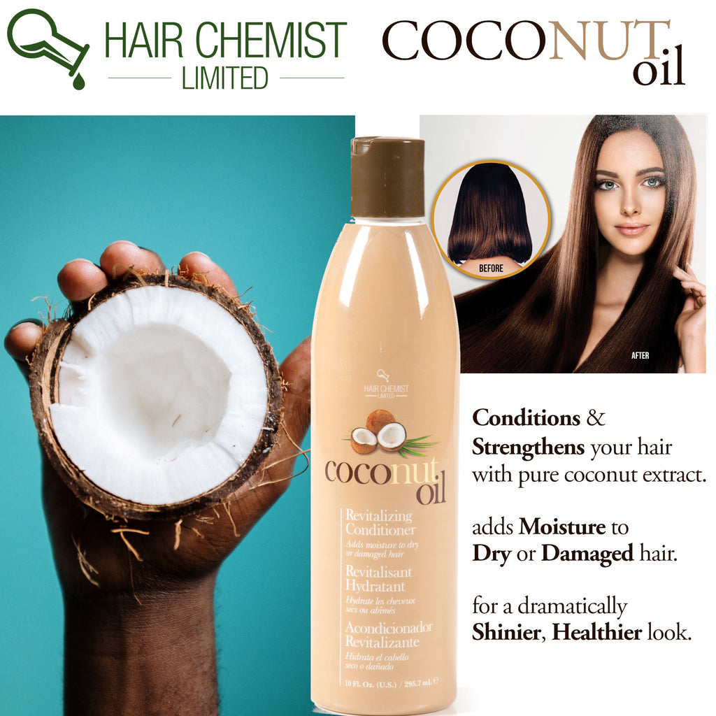 Hair Chemist Coconut Oil Shampoo, Conditioner & Hair Serum 3-PC Set